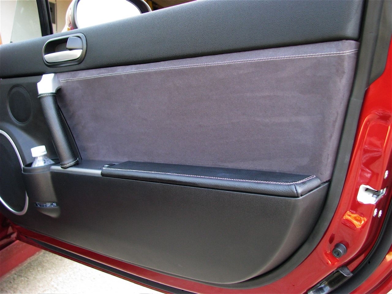 RedlineGoods Door Pull Covers Compatible with Toyota Tacoma 2005-15 Black Alcantara-Blue Thread 