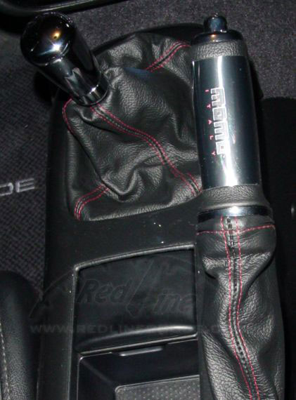 Autoguru E Brake Boot PVC Leather Made for Honda Prelude 97-01 Black Red Stitch 