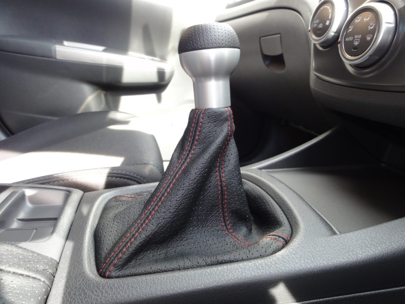 Black Perforated Leather-Red Thread RedlineGoods Shift Boot Compatible with Toyota Matrix 2003-08 
