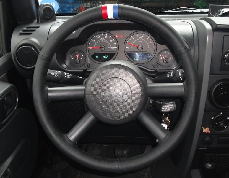 Jeep wrangler leather steering wheel cover #1