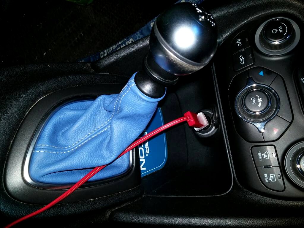 thumbnail image 2 of Pieliz Black Synthetic Leather Automatic Shift Boot For Dodge Dart 2013-16 - Red Stitch 2 of 4