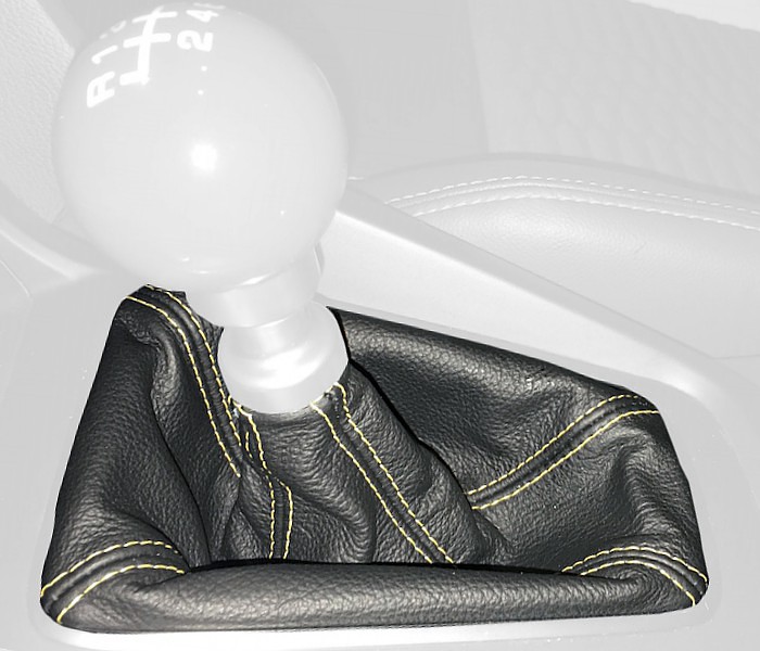 Black Alcantara-Silver Thread RedlineGoods Shift Boot Compatible with Ford Fiesta 2011-19 Type 1 for ST Cars only 