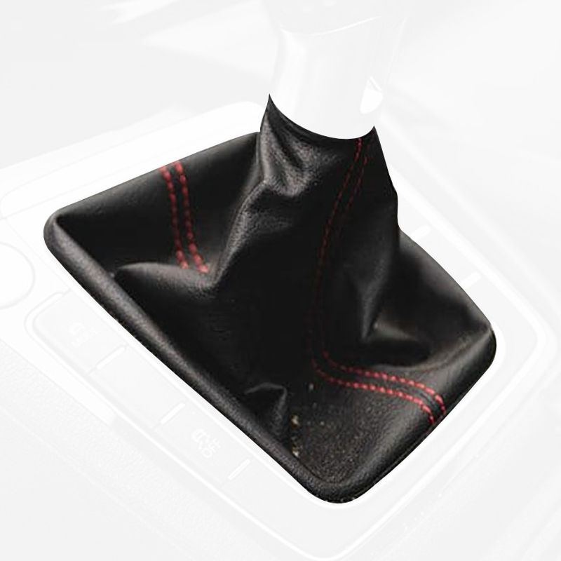 thumbnail image 2 of Pieliz Synthetic Leather Shift Boot For VW Jetta 2011-2018 – Black With Red Stitch 2 of 6