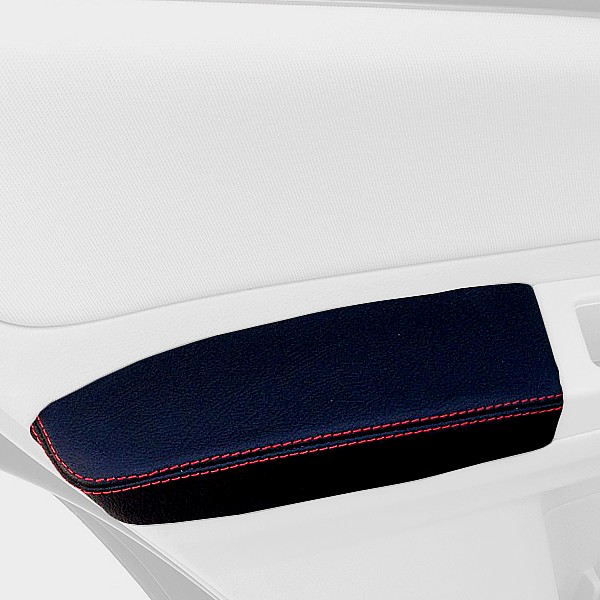 RedlineGoods Door armrest Covers WRX/STI Compatible with Subaru Impreza 2011-16 Black Leather-Black Thread 